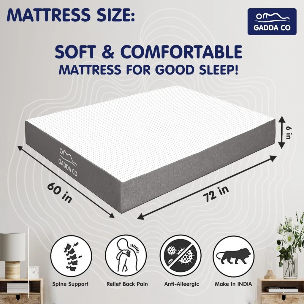 Buy Mattress with10 Years Warranty | Orthopedic Mattress, Queen Size 72x60x6 Inches Classic Memory Soft