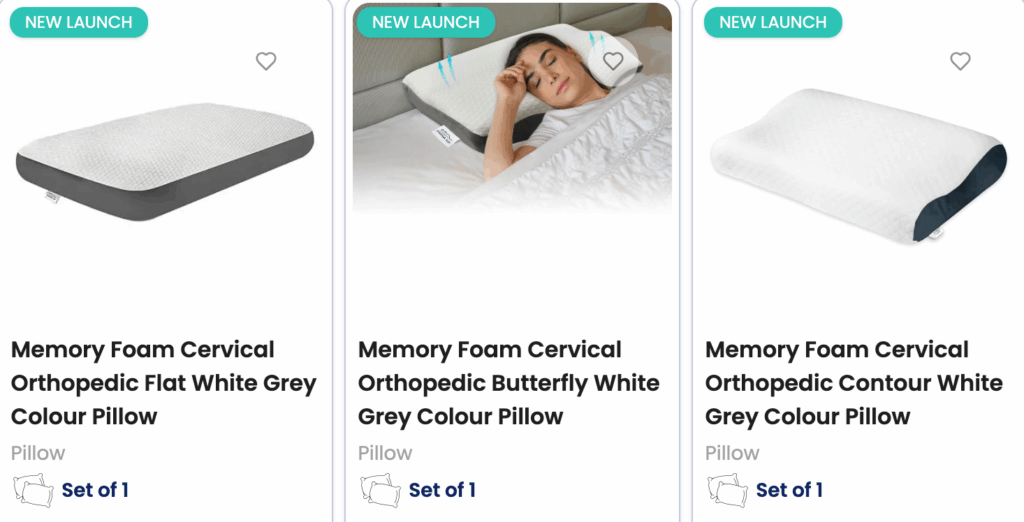 Biy Memory foam based orthopaedic pillows Online
